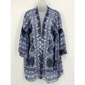 American Eagle Outfitters AEO Cardigan XS/S Blue Boho Bell Sleeves Festival